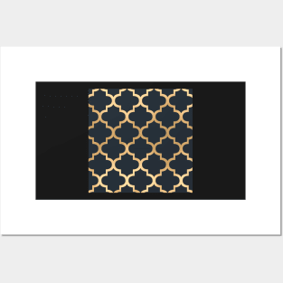 Moroccan - Navy & Gold Posters and Art
